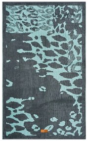 Πετσέτα Θαλάσσης Βελουτέ Zambia Veraman-Anthracite Kentia Beach 80x160cm 100% Cotton