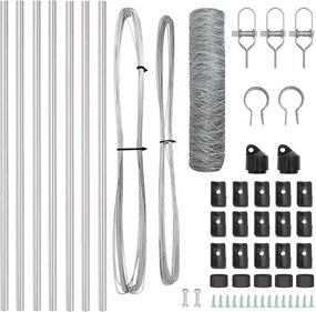 vidaXL Στύλος Περιφράξεων Ασημί 10 x 0,5 μ (36 mm πλέγμα) Ατσάλι