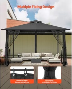 VEVOR Replacement Mesh Gazebo Netting Screen for 10x13x6.8 ft Patio, Net Only