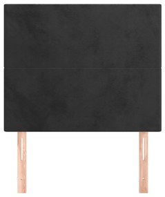 vidaXL Κεφαλάρι Μαύρο Βελούδινο 100x5x118/128 εκ.