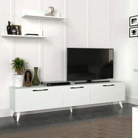 Έπιπλο τηλεόρασης Mareta  από μελαμίνη χρώμα λευκό 180x31,3x42εκ. - 0228131