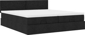 vidaXL Οθωμανικό κρεβάτι με στρώματα Μαύρο 160x200cm Ύφασμα