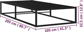 vidaXL Πλαίσιο Κρεβατιού Μαύρο 100 x 200 εκ. Μεταλλικό