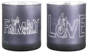 Θήκη Ρεσώ ArteLibre 'Family' Γκρι Γυαλί 8cm Σε 2 Σχέδια-05160540
