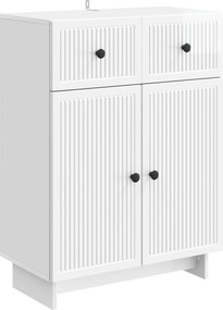 vidaXL Πλαϊνό γραφείο Γυαλιστερό Λευκό 66 x 34,5 x 90 εκ