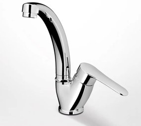 Eurorama Viva Chrome Μπαταρία Νιπτήρος με Πλαϊνό Λεβιέ, Περιστρεφόμενο Ρουξούνι &amp; Aυτόματη Βαλβίδα 143333-100
