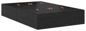 vidaXL Κρεβάτι Αποθήκευσης Μαύρη Δρυς 120x200 εκ