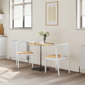 vidaXL Καρέκλα τραπεζαρίας 2 pcs λευκό και φυσικό Καθαρό Καουτσούκ