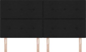vidaXL LED κεφαλάρι Μαύρο ύφασμα