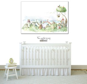 Παιδικός καμβάς σε πίνακα με σπίτια KNV0102 80cm x 120cm