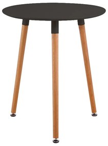 WOODWELL Ε7089,2ART Τραπέζι Οξιά Φυσικό, MDF  Μαύρο Φ60 H.70cm Ε7089,2