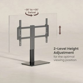 POWERTECH επιτραπέζια βάση τηλεόρασης PT-1565, 37-75", έως 40kg