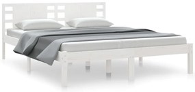 vidaXL Πλαίσιο Κρεβατιού Λευκό 150 x 200 εκ. Μασίφ Ξύλο King Size