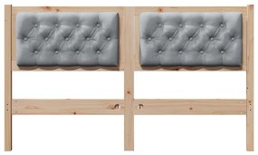 vidaXL Κεφαλάρι Άλλο Καφέ και ανοιχτό γκρι 150 cm Μασίφ ξύλο πεύκου