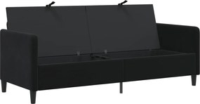 vidaXL Καναπές με Αποθήκευση Μαύρο 192 x 78 x 87 εκ. Πολυεστέρας