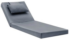 Μαξιλάρι ξαπλώστρας Sadie pakoworld ύφασμα γκρι 65x185x15εκ