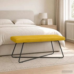 VidaXL παγκάκι Κίτρινο 110 x 40 x 45 cm Βελούδο