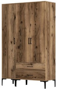 Ντουλάπα Τρίφυλλη Kumsal 845HCT5462 120x47,5x201,4cm Walnut Τρίφυλλη