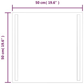 vidaXL Καθρέφτης Μπάνιου με LED 50x50 εκ.