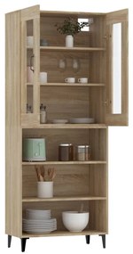 vidaXL Ντουλάπι Sonoma δρυς 69,5 x 34 x 180 εκ. από Επεξεργασμένο Ξύλο