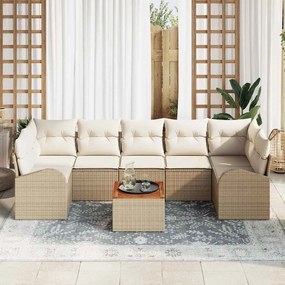 vidaXL Σετ Καναπέ Κήπου 8 pcs Beige, λευκό