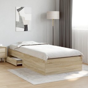 vidaXL Κρεβάτι Sonoma Oak 90x190 εκ Επεξεργασμένο Ξύλο