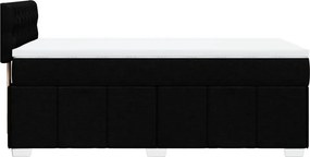 vidaXL Κρεβάτι Boxspring με Στρώμα Μαύρο 100 x 200 εκ. Υφασμάτινο