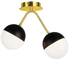Φωτιστικό Οροφής - Πλαφονιέρα Orbit 4221700 Black-Gold Viokef Μέταλλο,Γυαλί