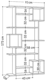 Βιβλιοθήκη Soto χρώμα φυσικό 92x28x173εκ