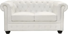 ΚΑΝΑΠΕΣ 2ΘΕΣΙΟΣ T.CHESTERFIELD HM3010.02 ΤΕΧΝΟΔΕΡΜΑ ΛΕΥΚΟ ΜΑΤ 155x90x73 εκ.