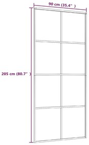 Συρόμενη Πόρτα Λευκή 90 x 205 εκ. από Γυαλί ESG / Αλουμίνιο - Λευκό