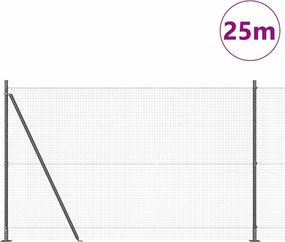 vidaXL Στύλος Περιφράξεων Γκρι 50 x 1,4 μ (25 x 25 χιλ. δίχτυ)