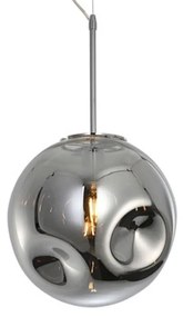 Φωτιστικό Οροφής Από Φυσητό Γυαλί LM1932CH Round Chrome Leitmotiv Glass