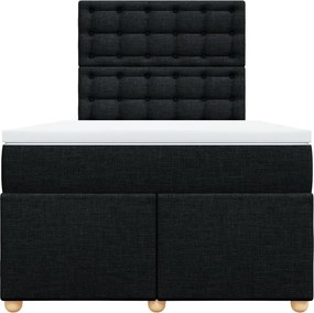 vidaXL Κρεβάτι Boxspring με Στρώμα Μαύρο 120x200 εκ. Υφασμάτινο