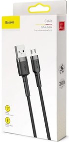 BASEUS Cable USB-A - Micro USB, 3m, 2A, CAFULE (gray+black) - CAMKLF-HG1