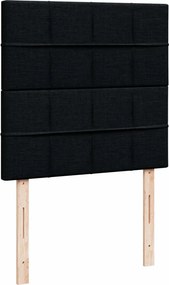 vidaXL Κρεβάτι Boxspring με Στρώμα Μαύρο 90x190 εκ.Υφασμάτινο