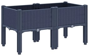 vidaXL Ζαρντινιέρα Κήπου με Πόδια Μπλε Γκρι 80x40x42 εκ. από Πολυπροπυλένιο