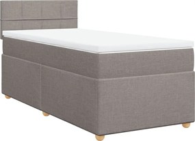 vidaXL Κρεβάτι Boxspring με Στρώμα Taupe 90x200 εκ. Υφασμάτινο