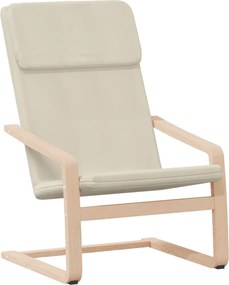 vidaXL Πολυθρόνα Relax Κρεμ Υφασμάτινη με Υποπόδιο
