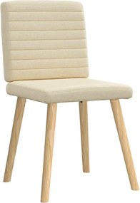 vidaXL Καρέκλες Τραπεζαρίας 6 τεμ. Κρεμ Υφασμάτινες