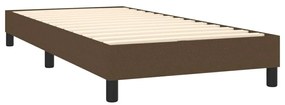 Κρεβάτι Boxspring με Στρώμα &amp; LED Σκ.Καφέ 90x190 εκ. Υφασμάτινο - Καφέ