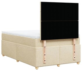 vidaXL Κρεβάτι Boxspring με Στρώμα Κρεμ 120x190 εκ. Υφασμάτινο