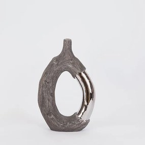ΒΑΖΟ ΚΕΡΑΜΙΚΟ ΚΑΦΕ - ΑΣΗΜΙ 20x8x31.5cm|752-20390