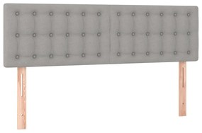 vidaXL Κρεβάτι Boxspring με Στρώμα &amp; LED Αν.Γκρι 140x190εκ. Υφασμάτινο