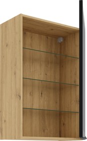 Κρεμαστή βιτρίνα Universal 60 GS 90 1F-Φυσικό – Μαύρο