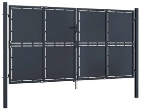 vidaXL Πόρτα Κήπου Ανθρακί 300x150 εκ. από Ατσάλι