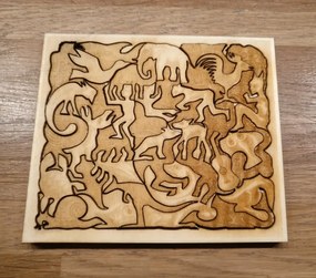 Intra απο ξύλο plywood 3mm-4mm πάχος - M. C. Escher Mosaic II Δίασταση 30x30 cm Intraeaxys-91jdjk81