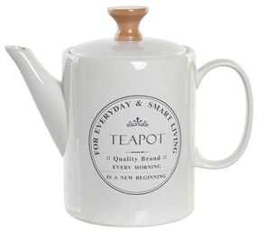 Τσαγιέρα DKD Home Decor Λευκό Πήλινα 1 L