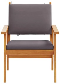 vidaXL Καρέκλα Κήπου με μαξιλάρι 2 pcs Ανθρακί Στερεό Ξύλο Ακακίας