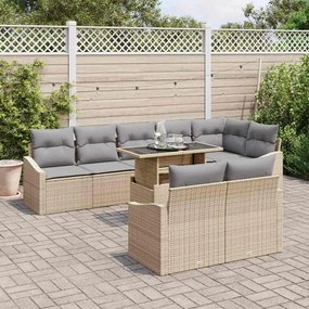 vidaXL Σετ Καναπέ Κήπου 9 pcs μπεζ και ανοιχτό γκρι 100 x 55 x 73 εκ